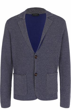 Хлопковый однобортный пиджак Baldessarini. Цвет: темно-синий