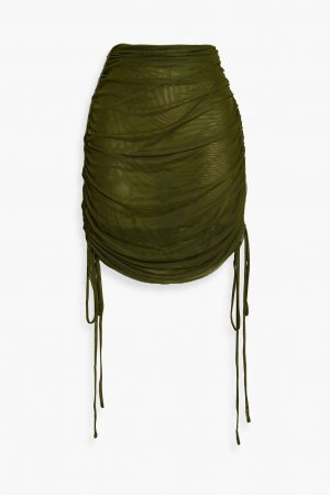 Мини-юбка из эластичного тюля со сборками LAPOINTE, зеленый Lapointe