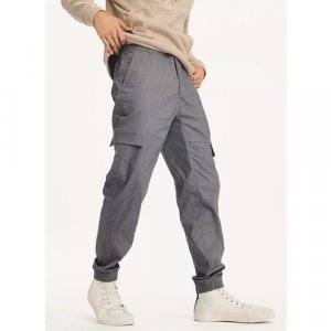 Брюки карго , повседневные, полуприлегающий силуэт, карманы, размер L, серый DKNY. Цвет: серый/grey