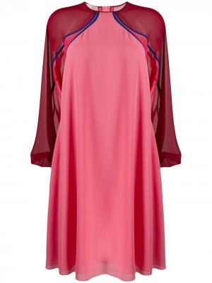 Платье трапеция с длинными рукавами Giamba. Цвет: розовый