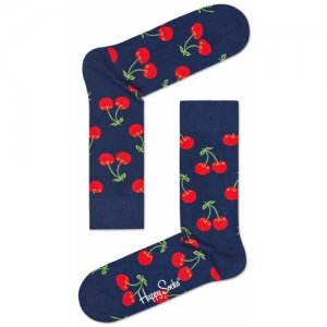 Темно-синие носки Cherry Sock с вишенками Happy socks | темно-синий 29. Цвет: синий