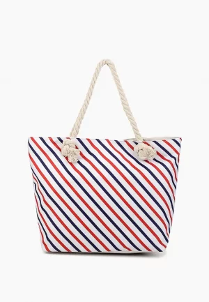Пляжная сумка женская BAG-46-11969-1, красно-белый Rosedena. Цвет: разноцветный