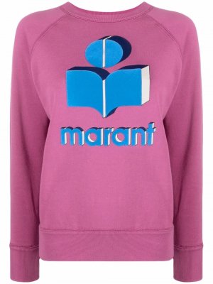 Logo-print crew-neck sweatshirt Isabel Marant Étoile. Цвет: розовый