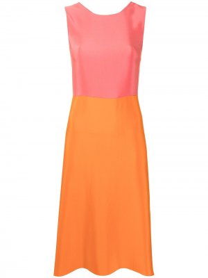 Платье в стиле колор-блок Peter Cohen. Цвет: оранжевый