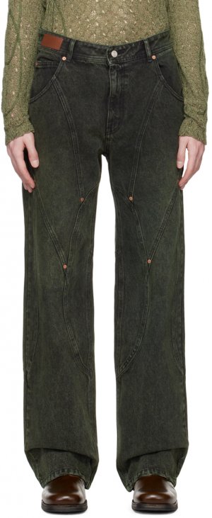 Зеленые зауженные джинсы кирпичной кладки Andersson Bell