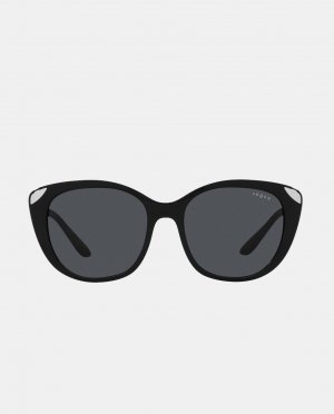 Черные женские солнцезащитные очки «кошачий глаз», черный Vogue
