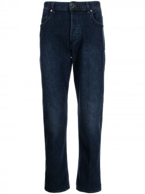 Прямые джинсы с завышенной талией Emporio Armani. Цвет: синий
