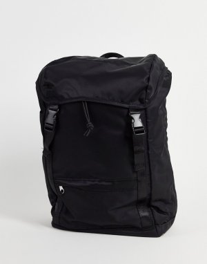 Черный нейлоновый рюкзак с двойными лямками -Черный цвет ASOS DESIGN