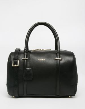 Кожаная сумка‑боулер Modalu. Цвет: черный