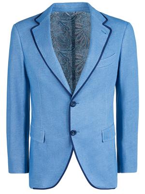 Хлопковый пиджак Bertolo. Цвет: голубой