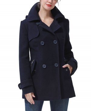 Женское шерстяное бушлатное пальто anne kimi + kai, синий