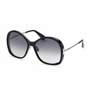 Солнцезащитные очки MM 0027 01B, круглые, оправа: пластик, для женщин, черный Max Mara. Цвет: черный