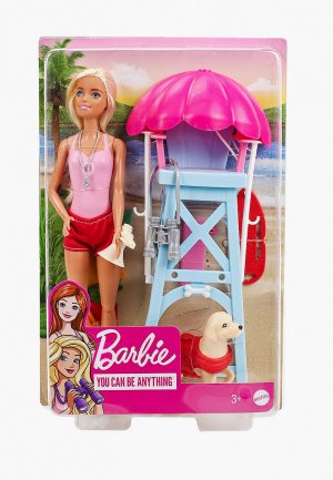 Кукла Barbie Барби Спасатель на пляже с вышкой, собакой и аксессуарами. Цвет: разноцветный