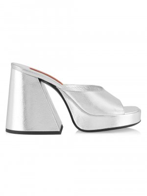 Туфли Slice из кожи с эффектом металлик на платформе , серебряный Simon Miller
