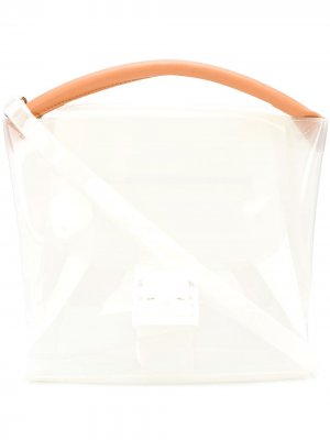 Прозрачная сумка-тоут Zucca. Цвет: белый