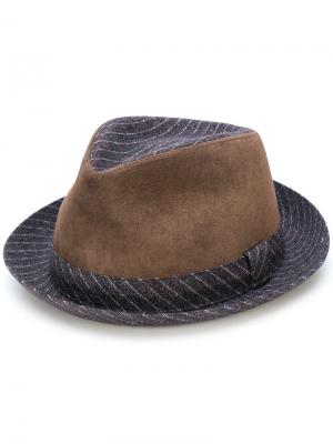 Шляпа-трилби с замшевыми панелями Al Duca D’Aosta 1902. Цвет: коричневый