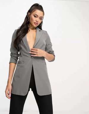 Серый пиджак уникального кроя 21 UNIQUE21