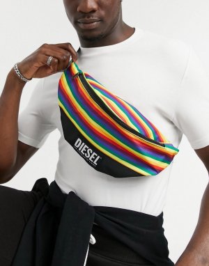 Сумка-кошелек на пояс в расцветке флага фестиваля Pride от -Черный цвет Diesel