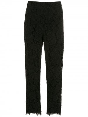 Укороченные брюки Antia с кружевом Andrea Bogosian. Цвет: черный