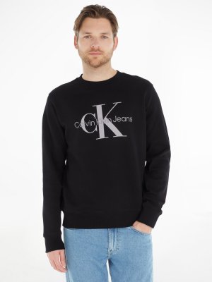 Джинсы Core - хлопковый свитшот с монограммой и логотипом , ск черный Calvin Klein
