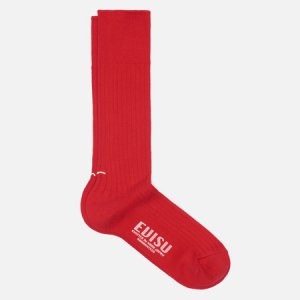 Носки Solid Rib Evisu. Цвет: красный