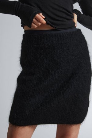 Пышная трикотажная мини-юбка , черный H&M