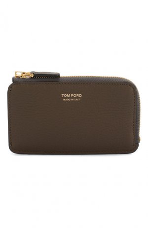Кожаный футляр для кредитных карт Tom Ford. Цвет: хаки