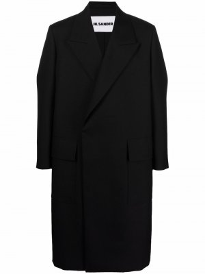 Double-breasted wool coat Jil Sander. Цвет: черный