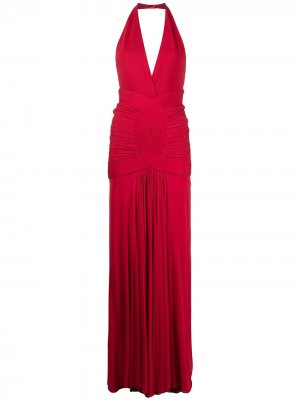 Драпированное платье Herve L. Leroux. Цвет: красный