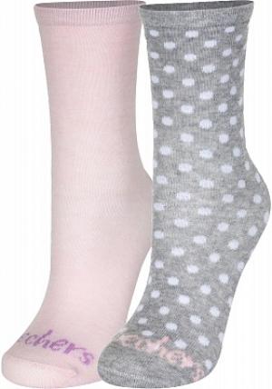 Носки для девочек , 2 пары, размер 24-35 Skechers. Цвет: серый