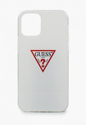 Чехол для iPhone Guess 12 mini, Shiny Triangle logo White. Цвет: белый