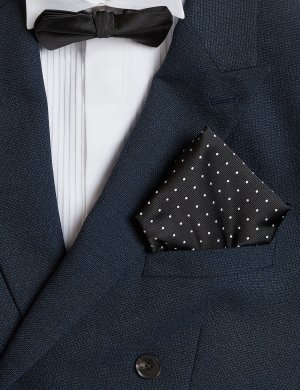 Комплект с галстуком в горошек и нагрудным платком , черный Marks & Spencer