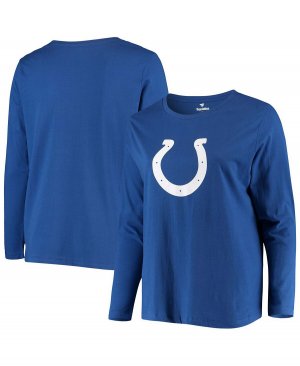 Женская футболка больших размеров с длинным рукавом и логотипом Royal Indianapolis Colts Primary , синий Fanatics
