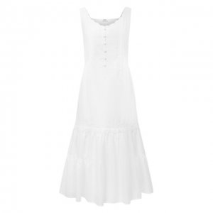 Льняное платье LA FABBRICA DEL LINO. Цвет: белый