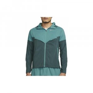 Logo Print Colorblock Long Sleeve Hooded Sun Protection Jacket Men Green CZ9071-379 Nike