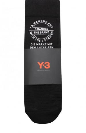 Носки с принтом Y-3. Цвет: черный