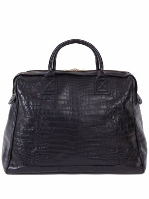 Дорожная сумка с тиснением под кожу крокодила Bottega Veneta Pre-Owned. Цвет: черный