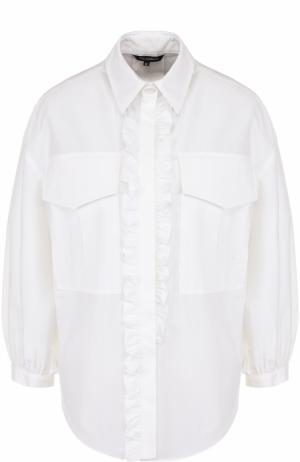 Однотонная хлопковая блуза с укороченным рукавом Tara Jarmon. Цвет: белый