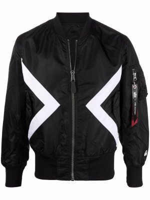 Triangle patch bomber jacket Neil Barrett. Цвет: черный