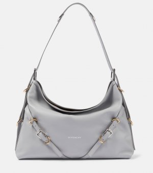 Кожаная сумка через плечо voyou среднего размера , серый Givenchy