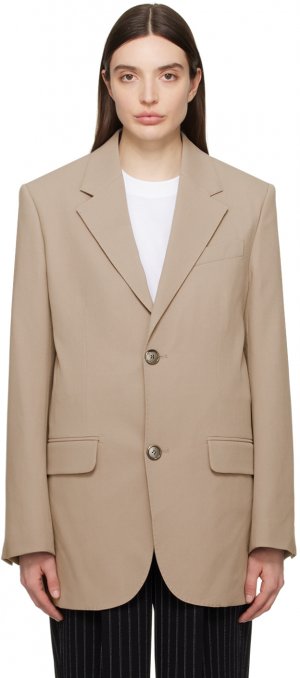 Серо-коричневый пиджак на пуговицах Ami Paris