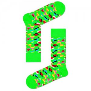Носки , размер 29, зеленый, желтый Happy Socks. Цвет: зеленый