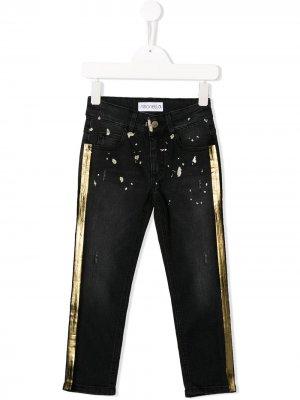 Облегающие джинсы с лампасами Simonetta. Цвет: серый