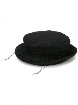Шляпа с эффектом потертости Y's. Цвет: черный