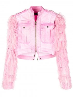 Укороченная куртка со съемным болеро Mr & Mrs Italy. Цвет: розовый