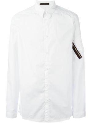 Рубашка с карманом на молнии Nicolas Andreas Taralis. Цвет: белый