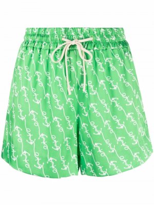 Anchor-print loose-fit shorts SANDRO. Цвет: зеленый