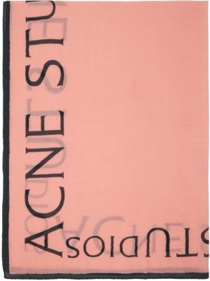 Розовый румяный шерстяной шарф с логотипом Acne Studios
