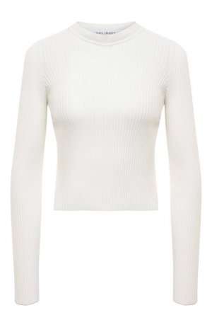 Хлопковый пуловер Alberta Ferretti. Цвет: белый