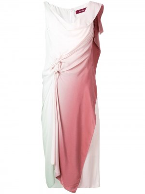 Платье с драпировкой и тонально-градиентным принтом Sies Marjan. Цвет: розовый